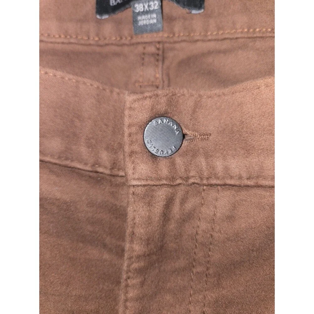 Banana Republic Traveler Pant Mens 38x32 Brown Slim Fit Stretch Chino Pants